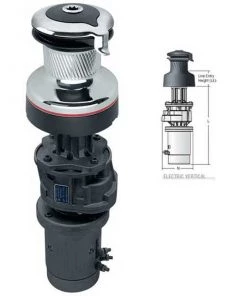 HARKEN #50 Two-Speed Chrome Vertical Electric Radial Self-Tailing Winch