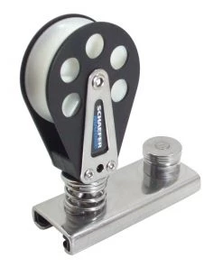 SCHAEFER Spring-Loaded Block on 1 1/4" Track, Aluminum Cheeks