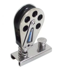 SCHAEFER Spring-Loaded Block fits 1" Track, Stainless Cheeks