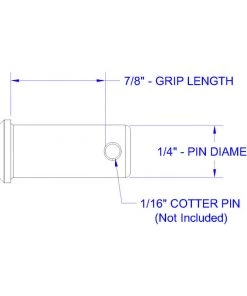 HAYN Stainless Steel Clevis Pin, 1/4" Dia. X 7/8" Grip Length -Sailing Online Store 16866857 2 1500