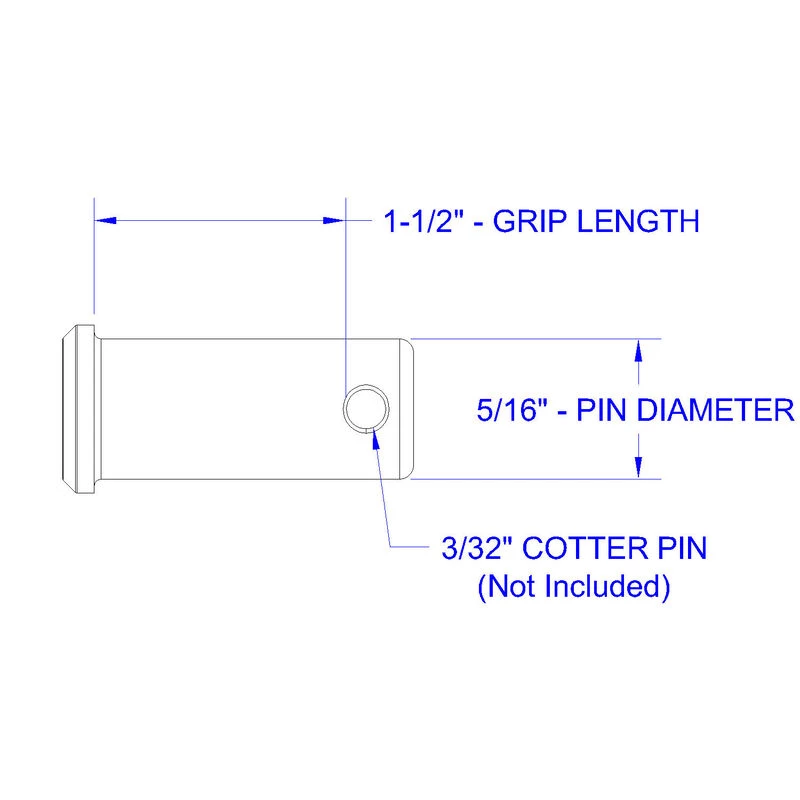 HAYN Stainless Steel Clevis Pin, 5/16" Dia. X 1 1/2" Grip Length 4 HAYN Stainless Steel Clevis Pin, 5/16" Dia. X 1 1/2" Grip Length - Image 2
