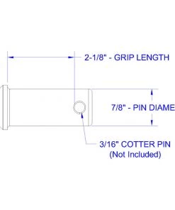 HAYN Stainless Steel Clevis Pin, 7/8" Dia. X 2 1/8" Grip Length -Sailing Online Store 16867020 2 1500
