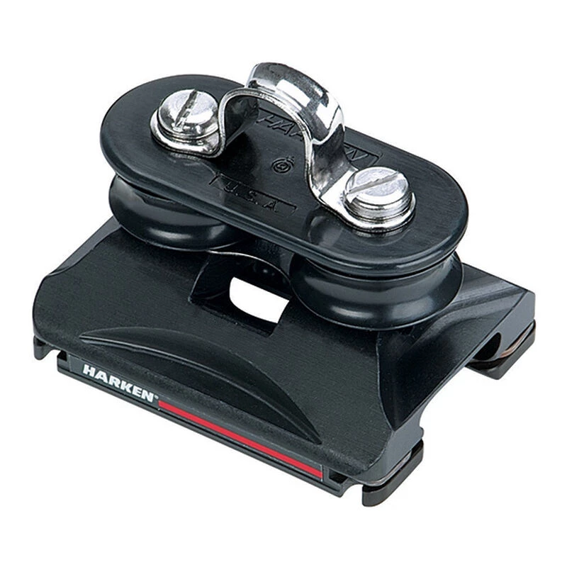 HARKEN Hi-Load Car with Fixed Sheaves/Eyestrap, Torlon Bearings, 850lb. SWL 3 HARKEN Hi-Load Car with Fixed Sheaves/Eyestrap, Torlon Bearings, 850lb. SWL