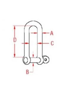 SUNCOR Stainless Steel High-Resistance Long "D" Shackle with 1/4" Pin -Sailing Online Store 4479739 2 LRG.21082018101531